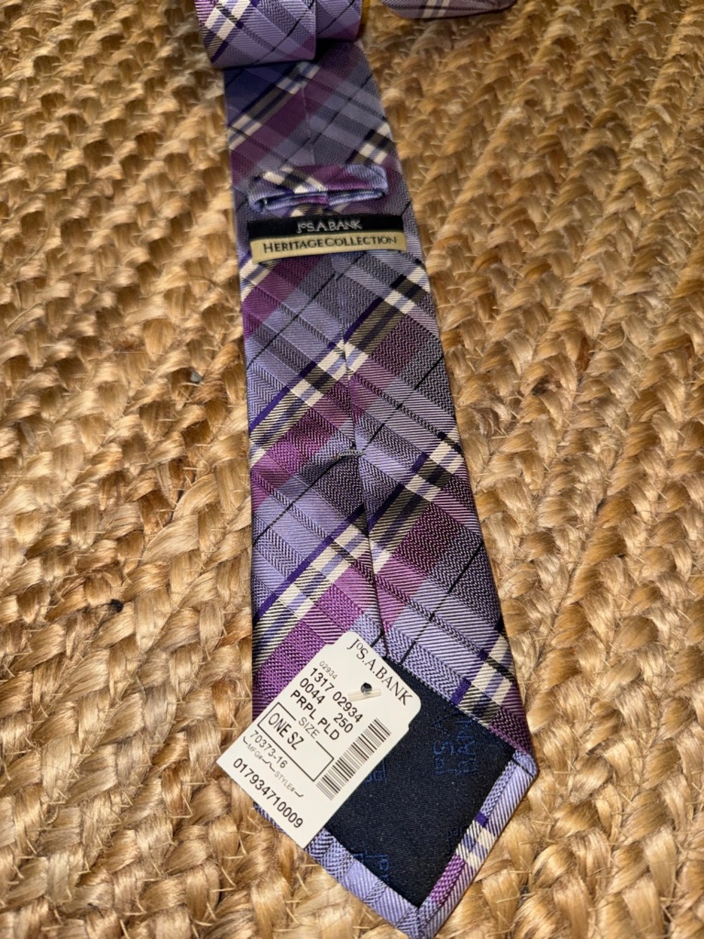 Jos. A. Bank Purple Plaid silk tie - Picture 4 of 6